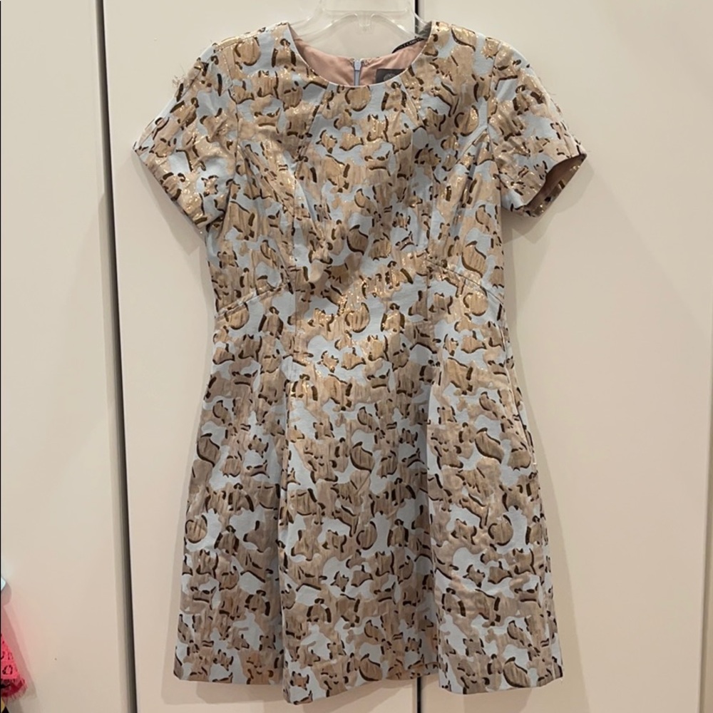 Vince Camuto tinsel leopard dress